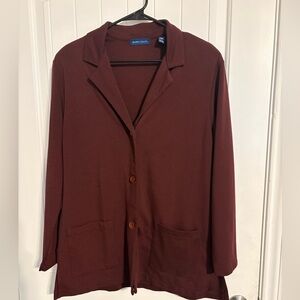 Burgundy Knit Sweater Blazer